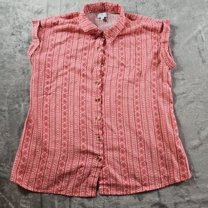 True Craft Women's Sz 0X Top pink sleeveless